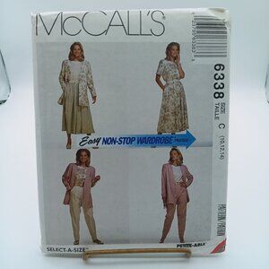 McCall's 6338 Easy Non-Stop Wardrobe Sewing Pattern Size C (10-12-14) Misses